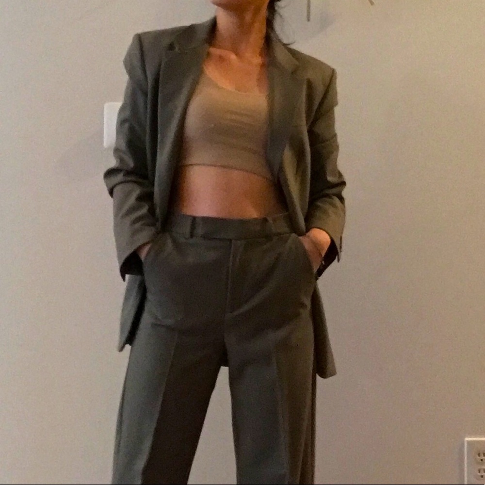 Aritizia Olive Blazer Set